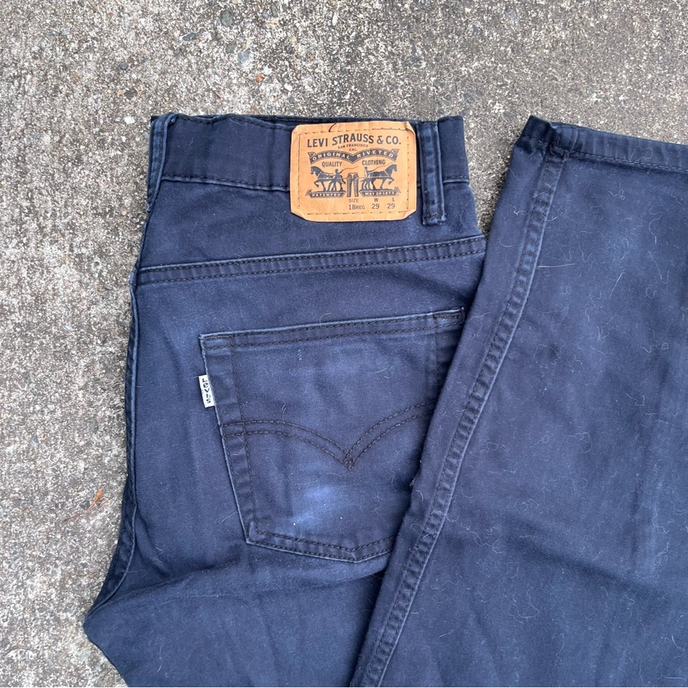 Levi’s 511 Slim Men Jeans Size 29” Waist x 29” Inseam Black Pant Wash Worn - Picture 2 of 6
